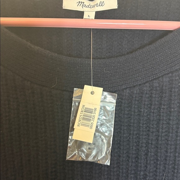 Madewell NWT Navy Boatneck Button - Shoulder Balloon Sleeve Blue L - Picture 5 of 10